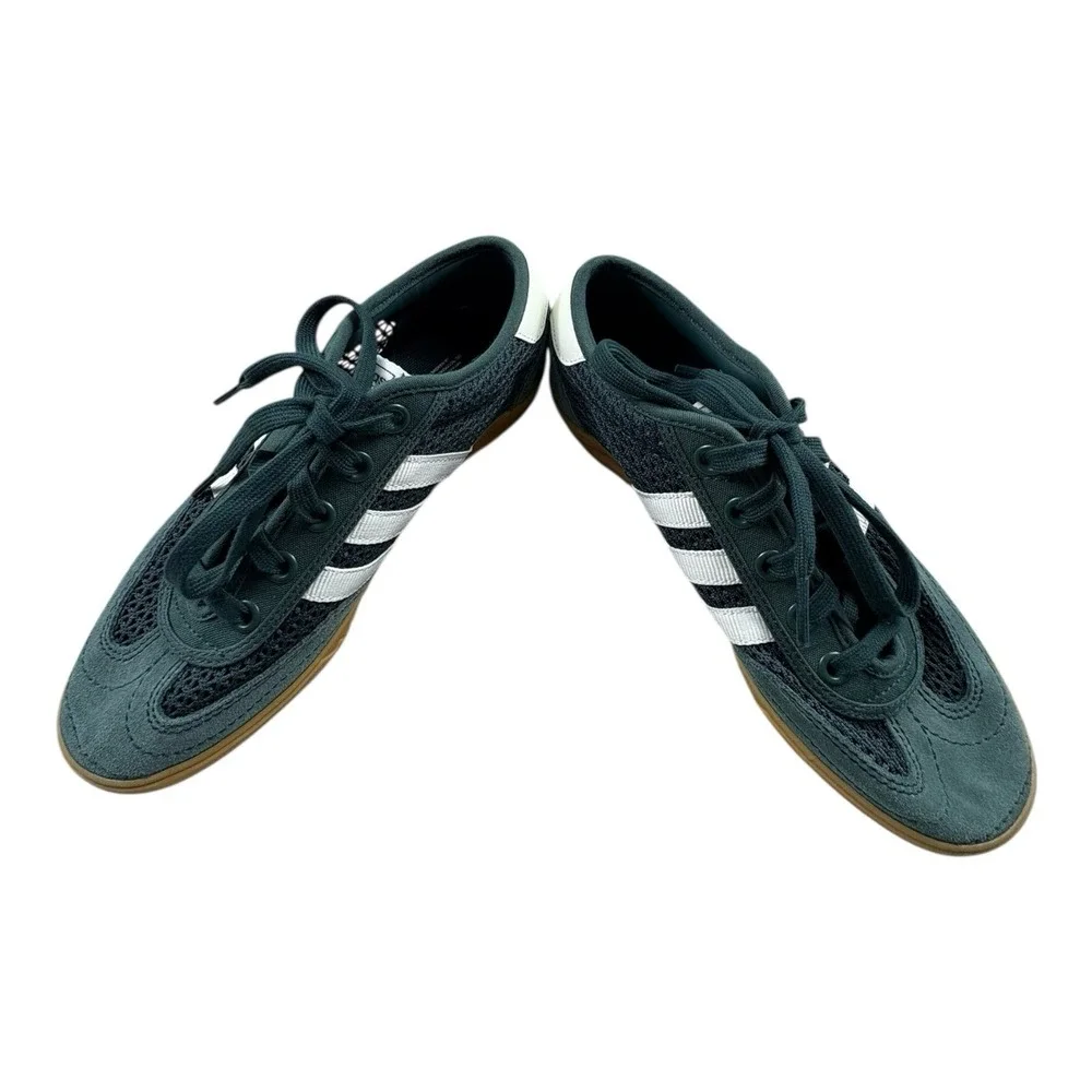 Adidas VL Court Green Mesh Suede Sneakers Women's 6.5‎ Excellent Cond